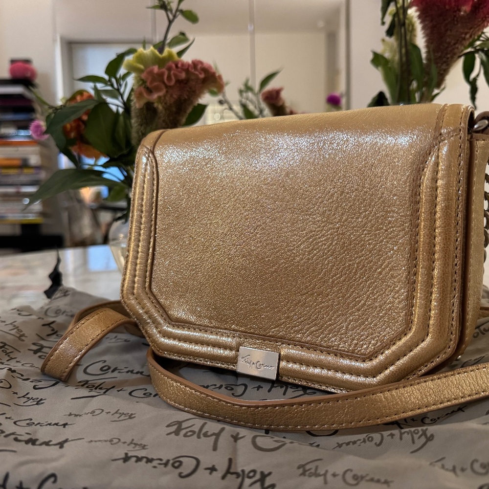 Foley & Corinna Gold Leather Purse - USED ONCE